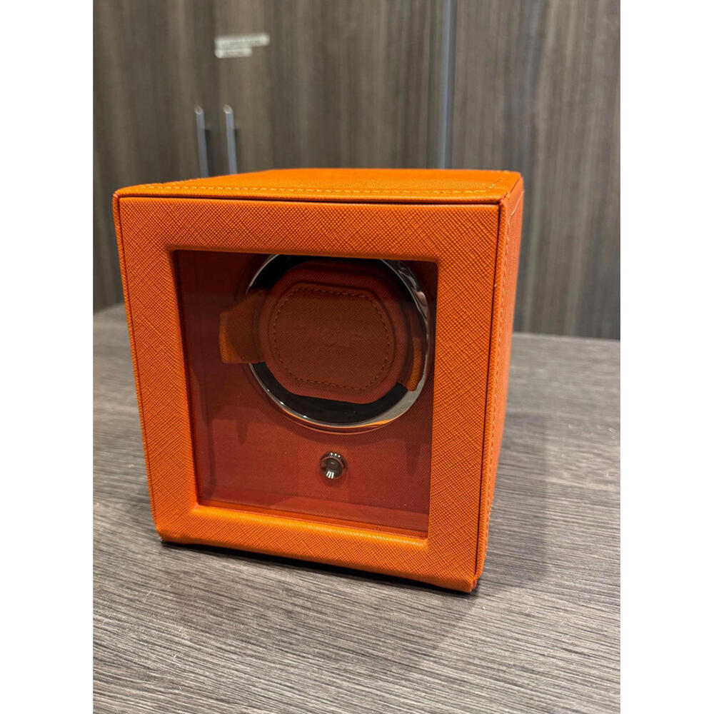WOLF Cub Single Watch Winder with Cover in Orange Color, 461139